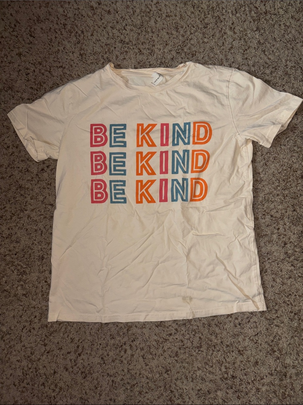"Be Kind" Graphic Tee - Cream with Multicolor Print